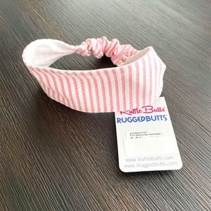 RUFFLE BUTTS Rugged Butts Child 0-24M UPF 50+ Pink Seersucker Swimwear Headband